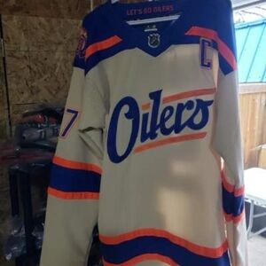 Xxl (56 Size) Fanatics Authentic Pro Oilers Jersey - Blue and Orange